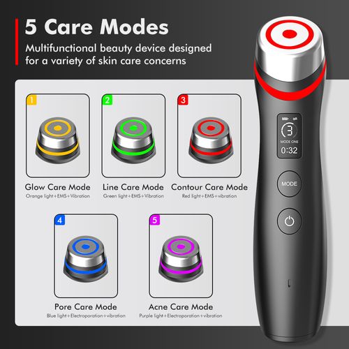 😍New arrival! 5-color light beauty instrument with EMS microcurrent and vibration massage. Red and blue light care for tightening pores. Helps you glow and start a new beauty journey. Come and try it if you love beauty! 😘