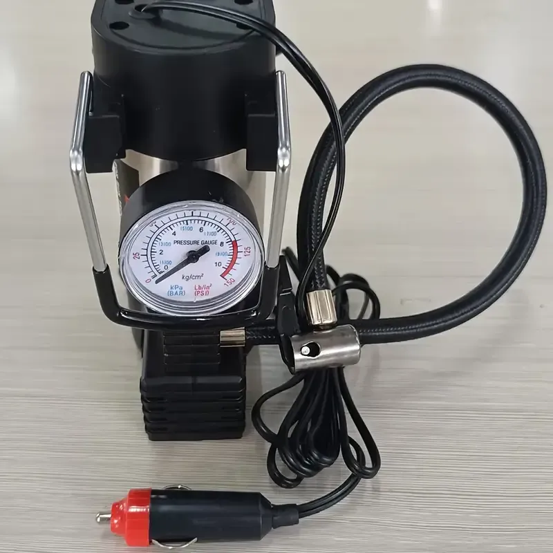 12V 150 Psi Deluxe Portable Metal Car Tire Inflator - Heavy-Duty, Fast Inflation, Compact Design, Easy to Use, Ideal for Cars, Trucks, SUVs, and Bicycles