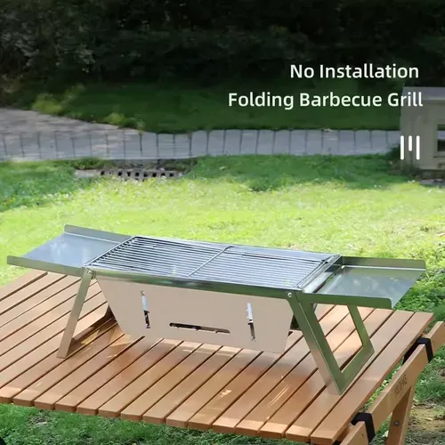 🔥🔥2024 New Design Hot Sale Portable Camping BBQ Grill 3 Hight Adjustable Stainless Steel Folding 129 sales
