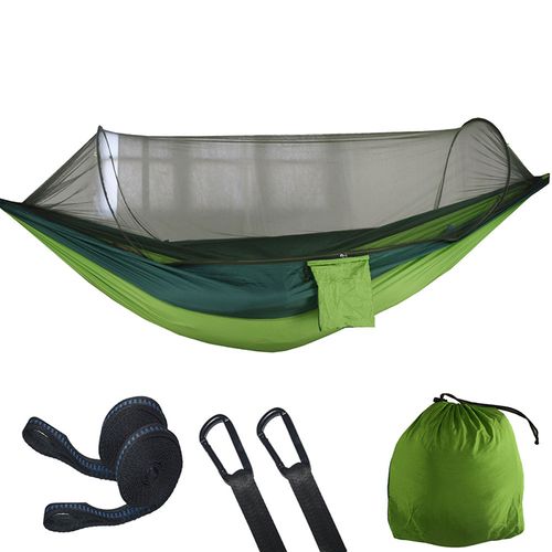70D Lightweight Camping Hammock Swings & Mosquito Nets With 2 Tree Straps Camping Portable Fully Automatic Quick Opening Hammock