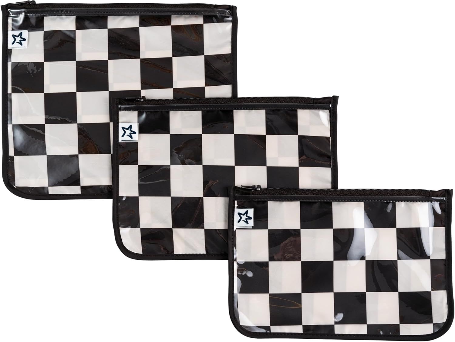 Tiny Twinkle Diaper Bag Organizing Pouches|3 Pack Mess-Proof Clear Front Travel Organizer Bags&TSA Approved Toiletry Bag Set for Baby and Mom Essentials