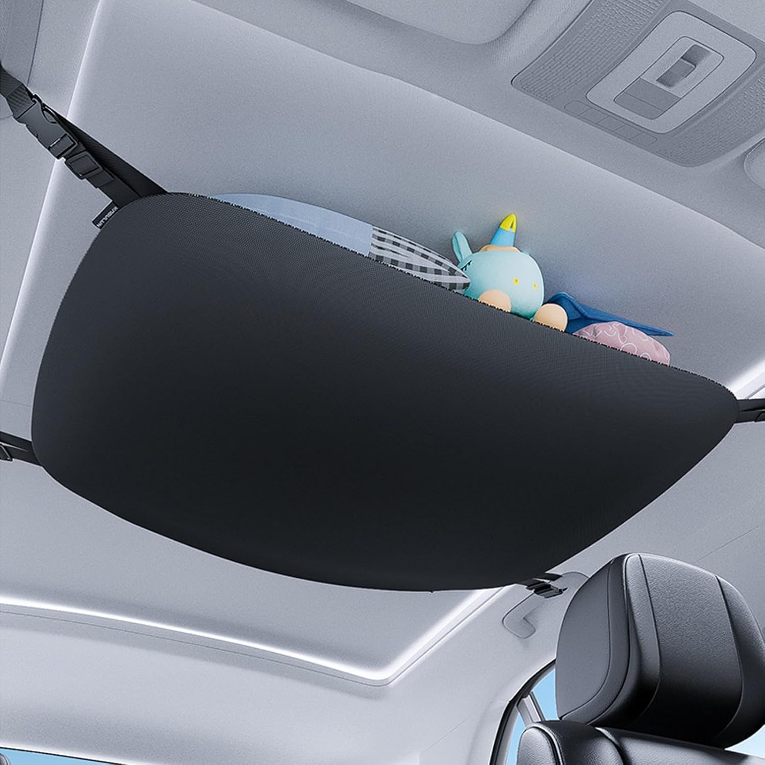 Car Ceiling Cargo Net,Reinforced Heavy-Duty Double-Layer Mesh Storage Bag,Large-Capacity Anti-Sagging Luggage Net for SUVs, Sedans Road Trips, Camping