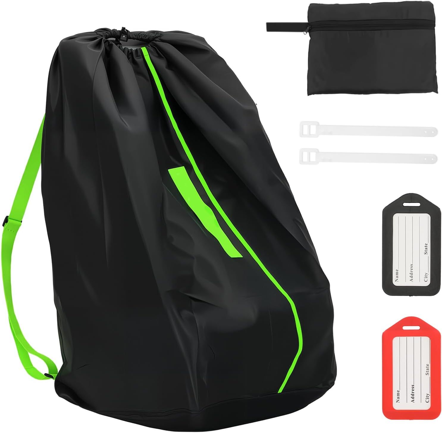 Car Seat Bags For Airplane Travel, Gate Check Bag, Durable Travel Bag with Thickened Shoulder Straps and 2pcs Luggage Tags For Airplane