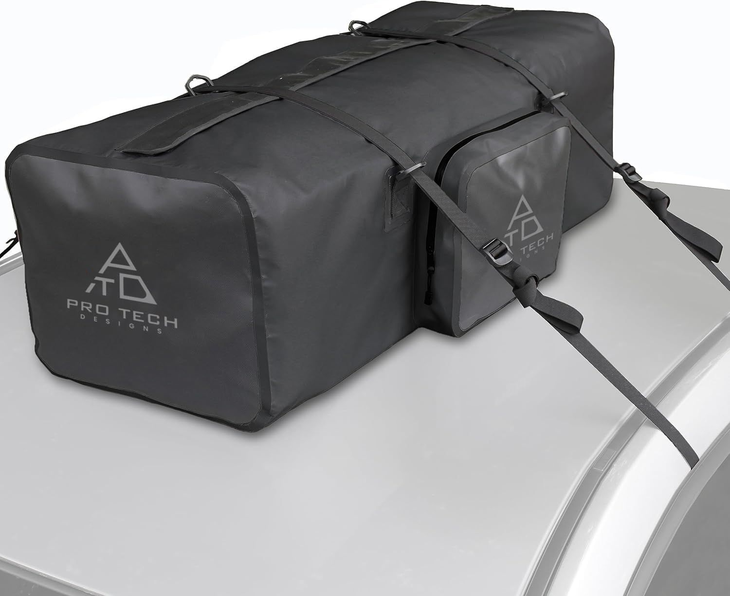 120 Liter Waterproof Duffle Bag for Car Top Travel, Attaches with or Without Roof Rack, Black - 36" L x 16" W x 13" H