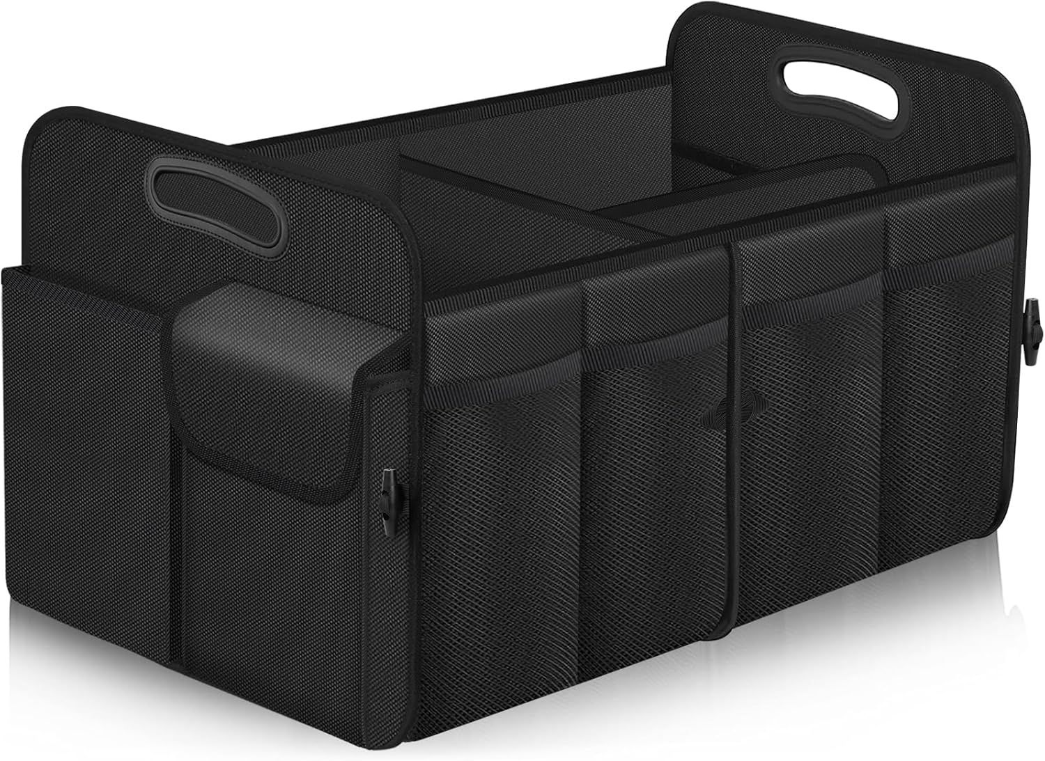 Femuar Car Trunk Organizer, Trunk Storage Organizer with 72L Large Capacity Waterproof Collapsible and 11 Pockets, Trunk Organizer for Suv/Jeep/Sedan, Large Size, Black