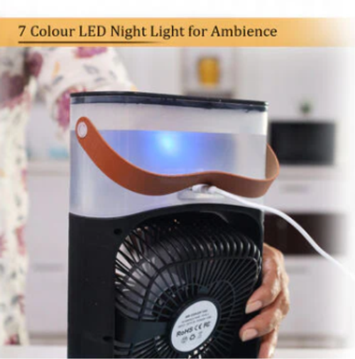 Portable Mist Fan With Air Cooling Effect & Colorful Lights