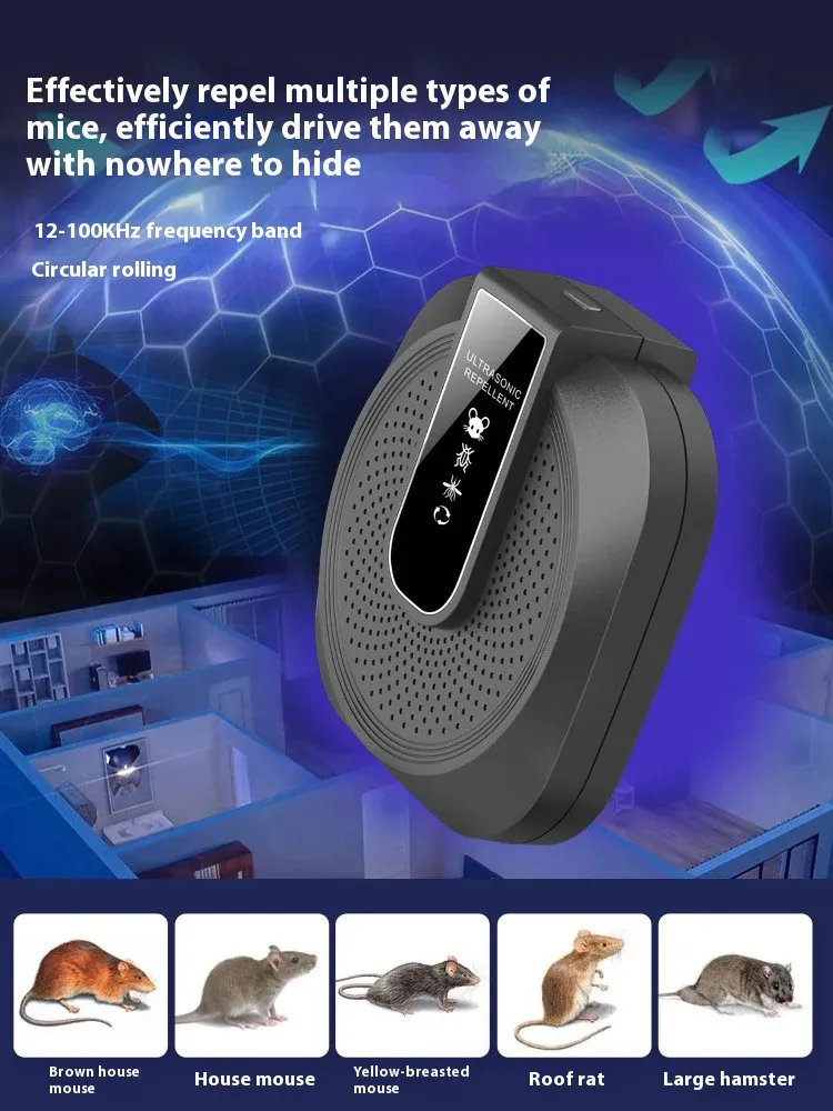 ⏳Ultrasonic anti-ship rat repellent, powerful function - 360° intelligent technology 🔉🐀