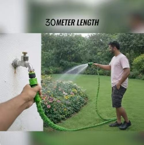LIGHTWEIGHT POWER CLEANING -Magic Expandable Pipe With Water Spray Gun