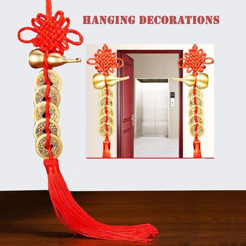 🪔Brass Feng Shui Gourd🇨🇳5-Coins Wealth Charm Deco(4pcs)