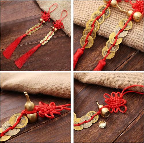 🪔Brass Feng Shui Gourd🇨🇳5-Coins Wealth Charm Deco(4pcs)
