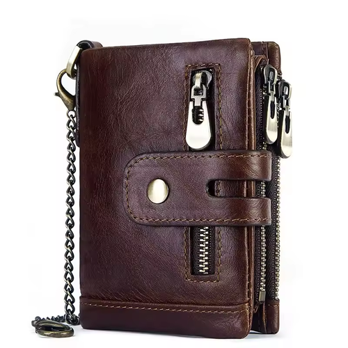 Men's Vintage Bifold Wallet with Chain