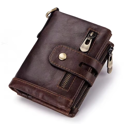 Men's Vintage Bifold Wallet with Chain