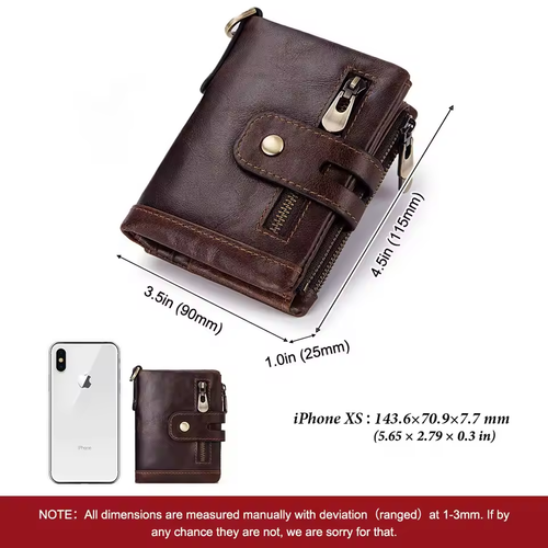 Men's Vintage Bifold Wallet with Chain