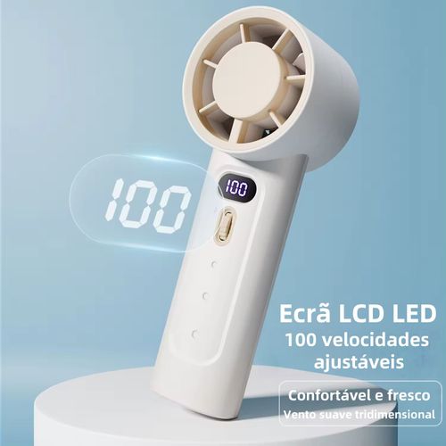 Ventilador de refrigeração de alta velocidade com carregamento USB para áreas externas, portátil, de 100 velocidades, ventilador de turbina eólica potente
