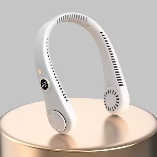 Novo ventilador doméstico com carregamento USB portátil para áreas externas, pendurado no pescoço, pequeno ventilador, mini ventilador sem lâminas, pendurado no pescoço