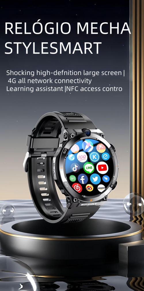 Novo smartwatch 4G 5G H10 WiFi GPS câmera dupla chamada de vídeo NFC 2+16GB bateria de 900mAh smartwatch Android