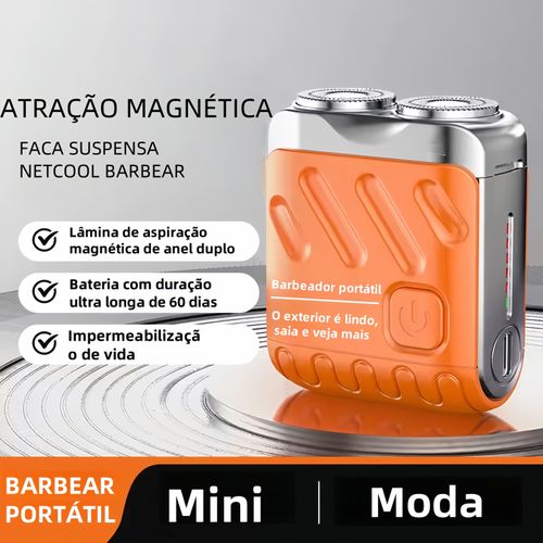 Barbeador elétrico de cabeça dupla, super limpo, mini, portátil, automático, manual, barbeador masculino, seguro, feito de plástico