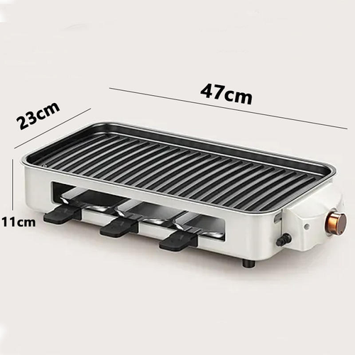 Panela elétrica multifuncional para teppanyaki interior com tabuleiro removível, grelha para peixes sem fumo e gás removível para desfrutar da diversão da vida