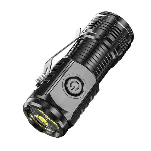 Lanterna LED portátil superbrilhante de longo alcance ABS com design de monstro de três olhos, recarregável por USB, para áreas exteriores