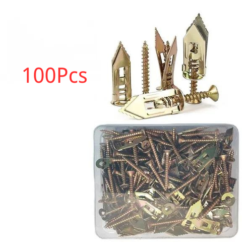 100Pcs Self Drilling Drywall Anchors Screws, Self Tapping Screws, Easy Application for Gypsum Plasterboard, Dowel