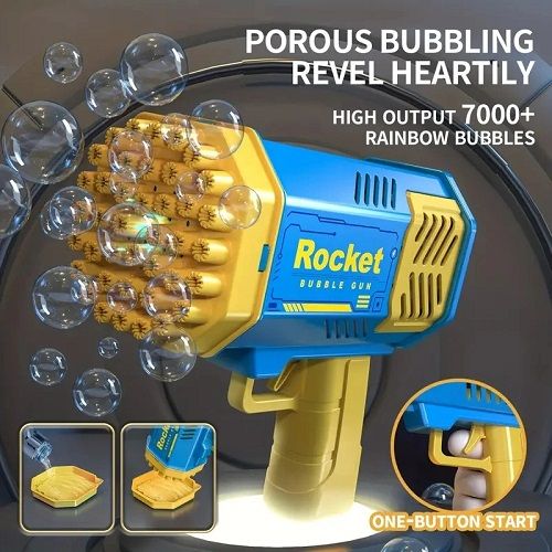 40 Hole Handheld Massive Foaming Space Light Bubble Machine Electric Children'S Toys without Battery without Bubble Water