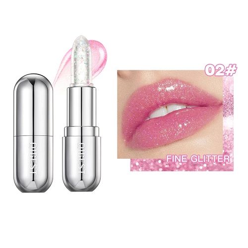 QIBEST Hot Glitter Transparent Lip Balm Colors Changing Lipstick Moisturizing Natural Shimmer Lips Plumper Gloss Lips Cosmetics