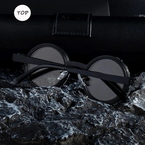 2025 New Nd Zoom Men's Sunglasses, Manually Adjustable Dimming Round Frame, High-end Polarized Fishing Glasses