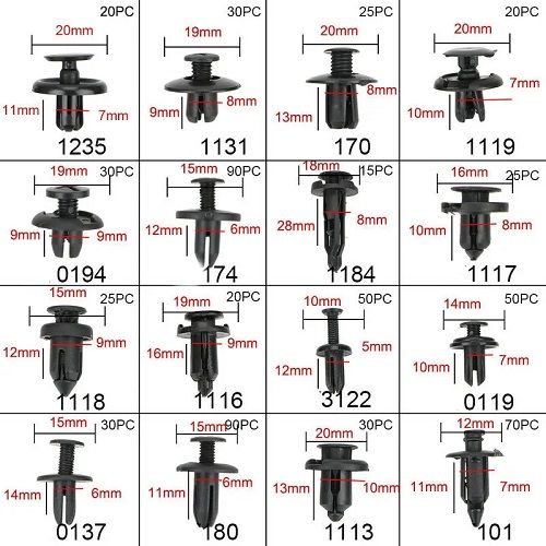 620PCS Car Fastener Clips Mixed Car Fasteners Door Trim Panel Auto Bumper Rivet Retainer Push Engine Cover Fender Clip