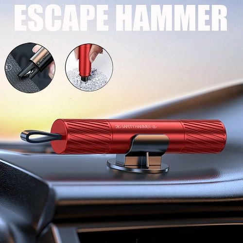 2 in 1 Car Safety Hammer Emergency Glass Breaker Cut the Seat Belt High Hardness Tungsten Steel Rescue Tool Auto Accessories