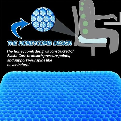 Gel Seat Cushion Double Thick Egg Gel Summer Cushion for Pressure Relief Breathable Chair Pad Office Chair Car Seat Soft Cushion