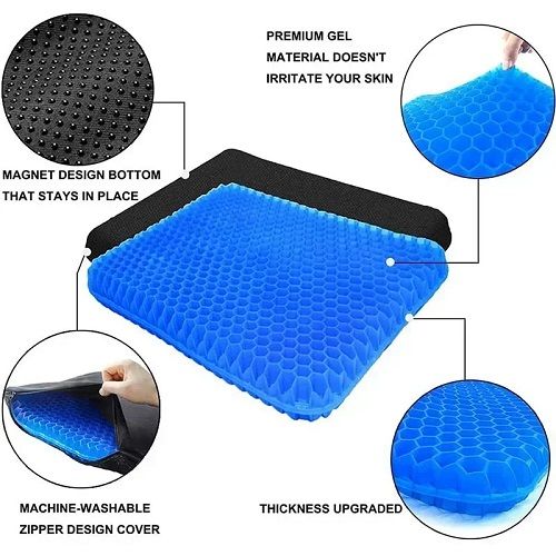 Gel Seat Cushion Double Thick Egg Gel Summer Cushion for Pressure Relief Breathable Chair Pad Office Chair Car Seat Soft Cushion