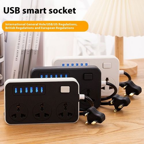 Multi-functional UK Standard Power Outlet Panel - 6 USB Ports