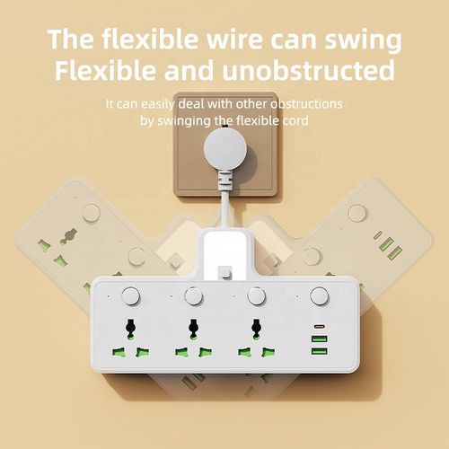 One-to-many short-cord British standard power outlet with individual switch