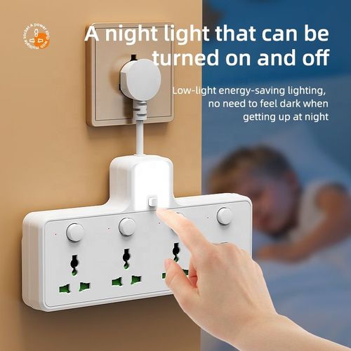One-to-many short-cord British standard power outlet with individual switch