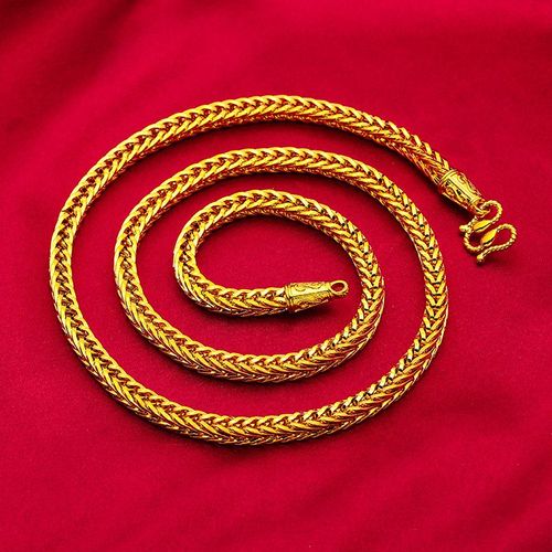 Luxury 24K Gold Plated Snake Bone Necklace