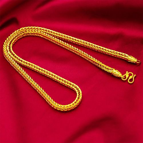 Luxury 24K Gold Plated Snake Bone Necklace