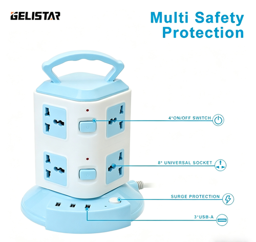 UK Standard High Power Vertical Socket (Two-Ply)