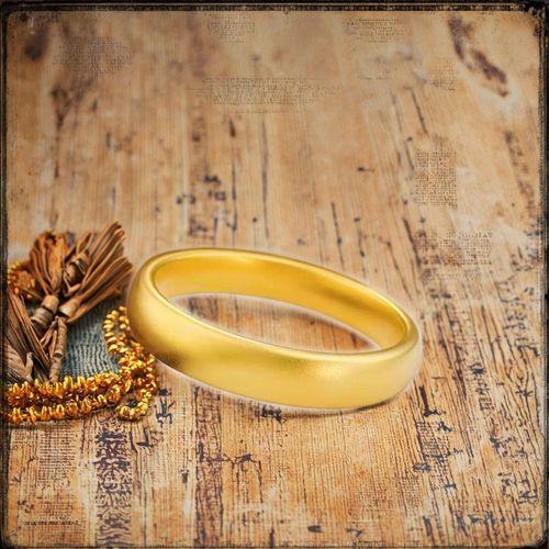 Imitation gold-plated wide solid bracelet