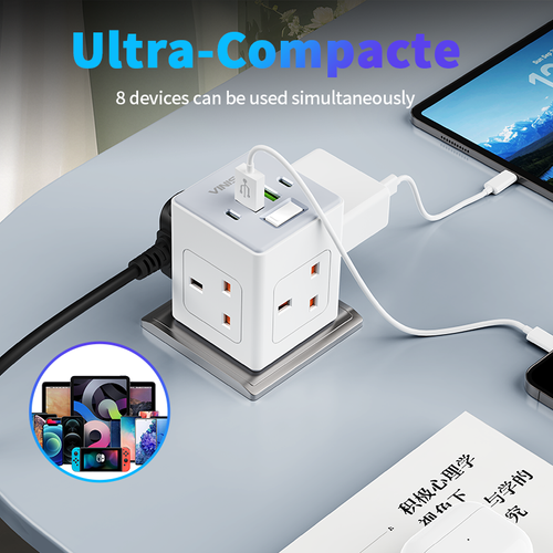 High-power cube-shaped square socket