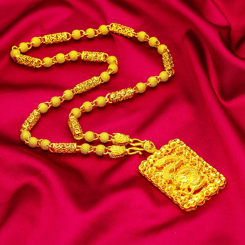 Dragon head imitation gold necklace