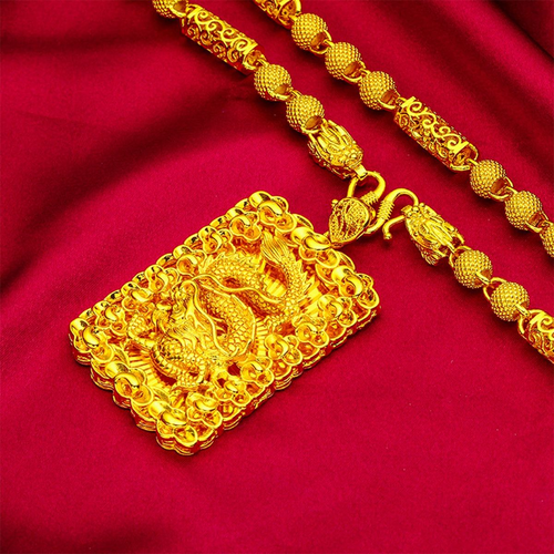 Dragon head imitation gold necklace