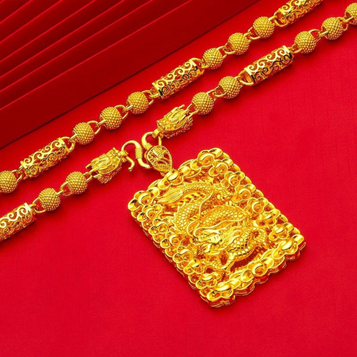 Dragon head imitation gold necklace