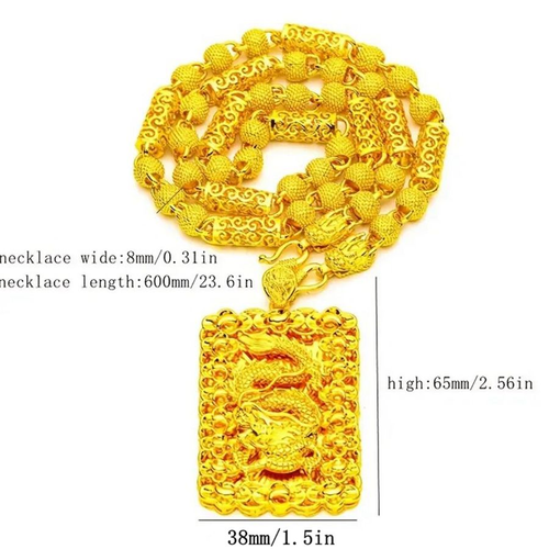 Dragon head imitation gold necklace