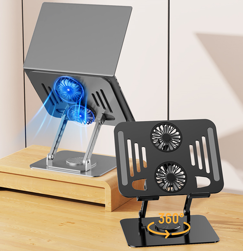 Rotatable laptop cooling stand