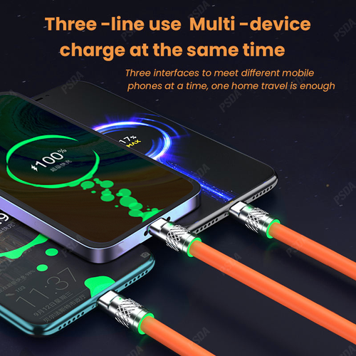 120W multi-port fast charging adapter + 2-meter 3-in-1 fast charging data cable