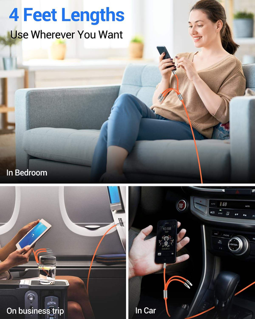 120W multi-port fast charging adapter + 2-meter 3-in-1 fast charging data cable