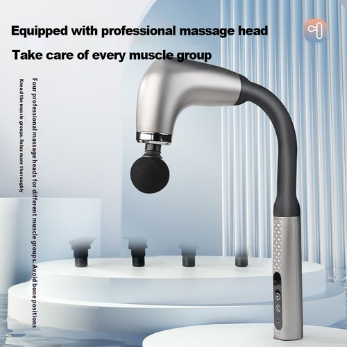 Multi-functional curved massage gun