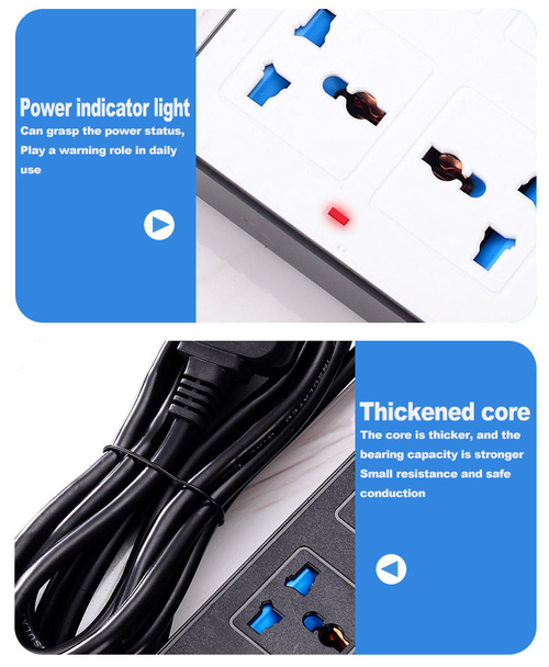 5-meter extra-long multi-port power strip with USB ports