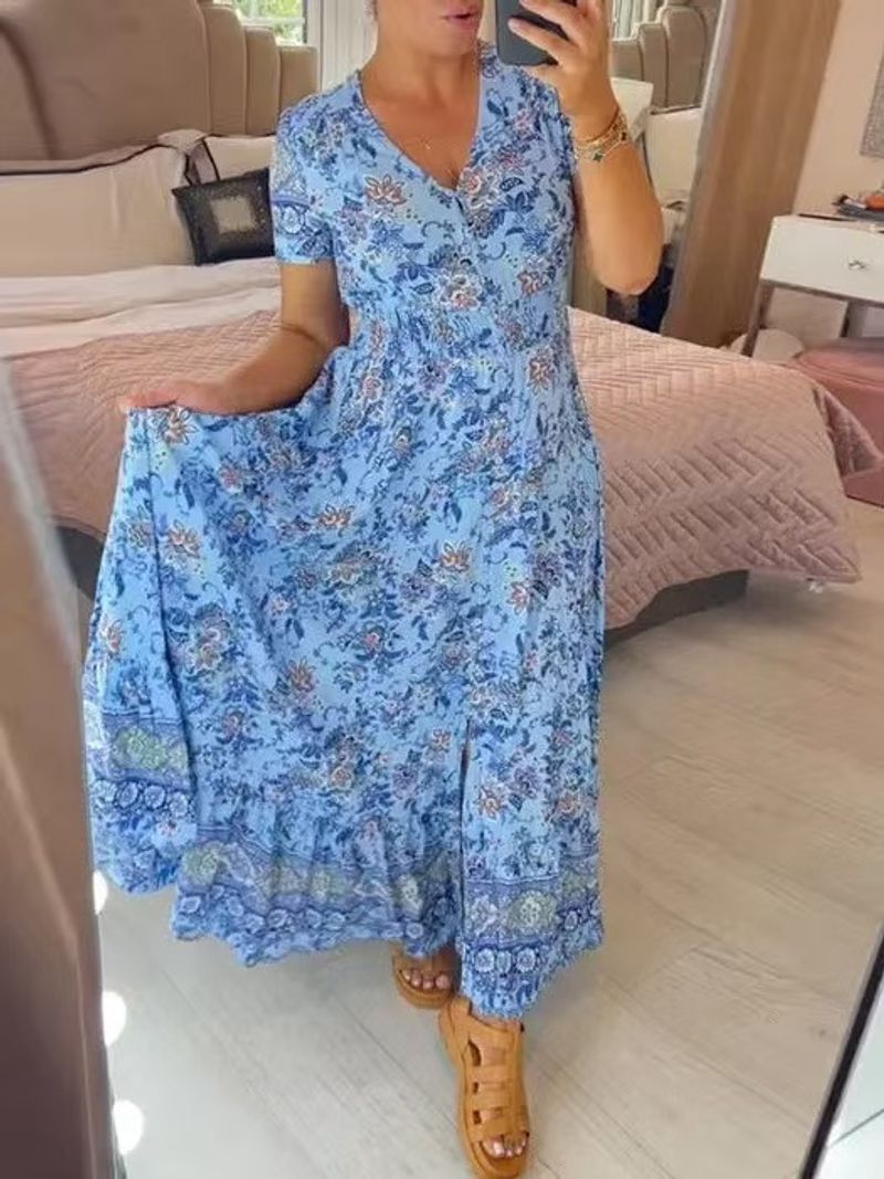 Vintage Kwiatowa Sukienka