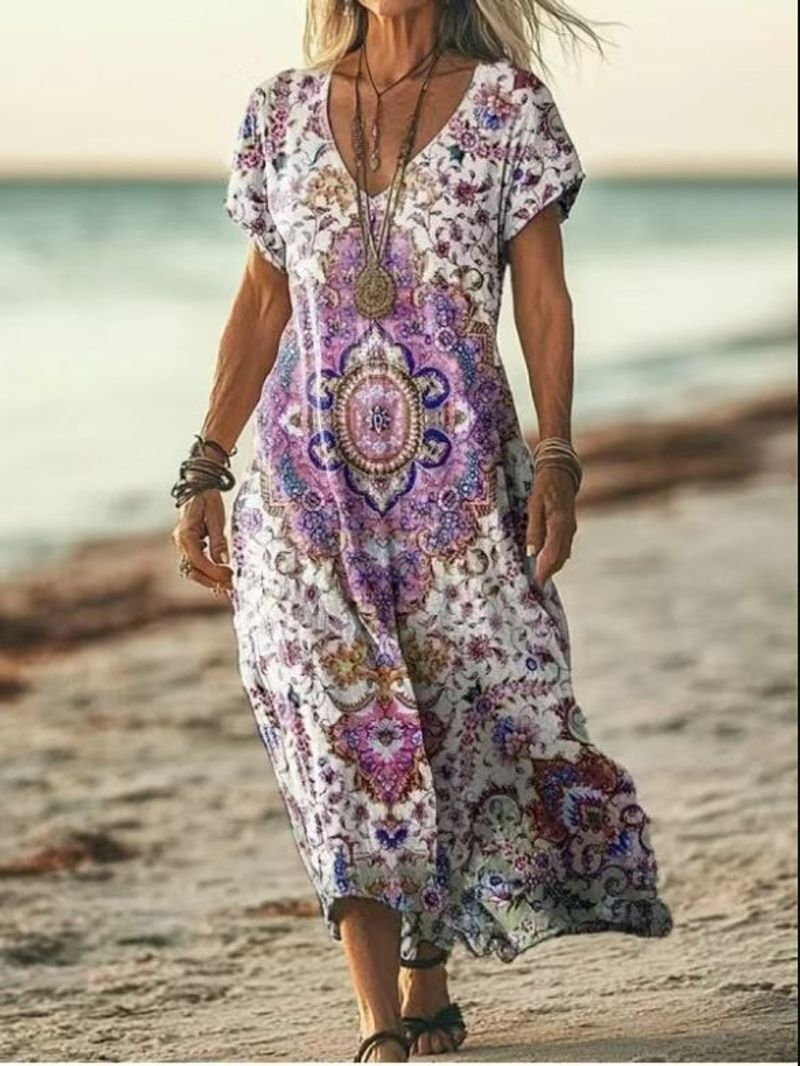 Vintage Kwiatowa Sukienka